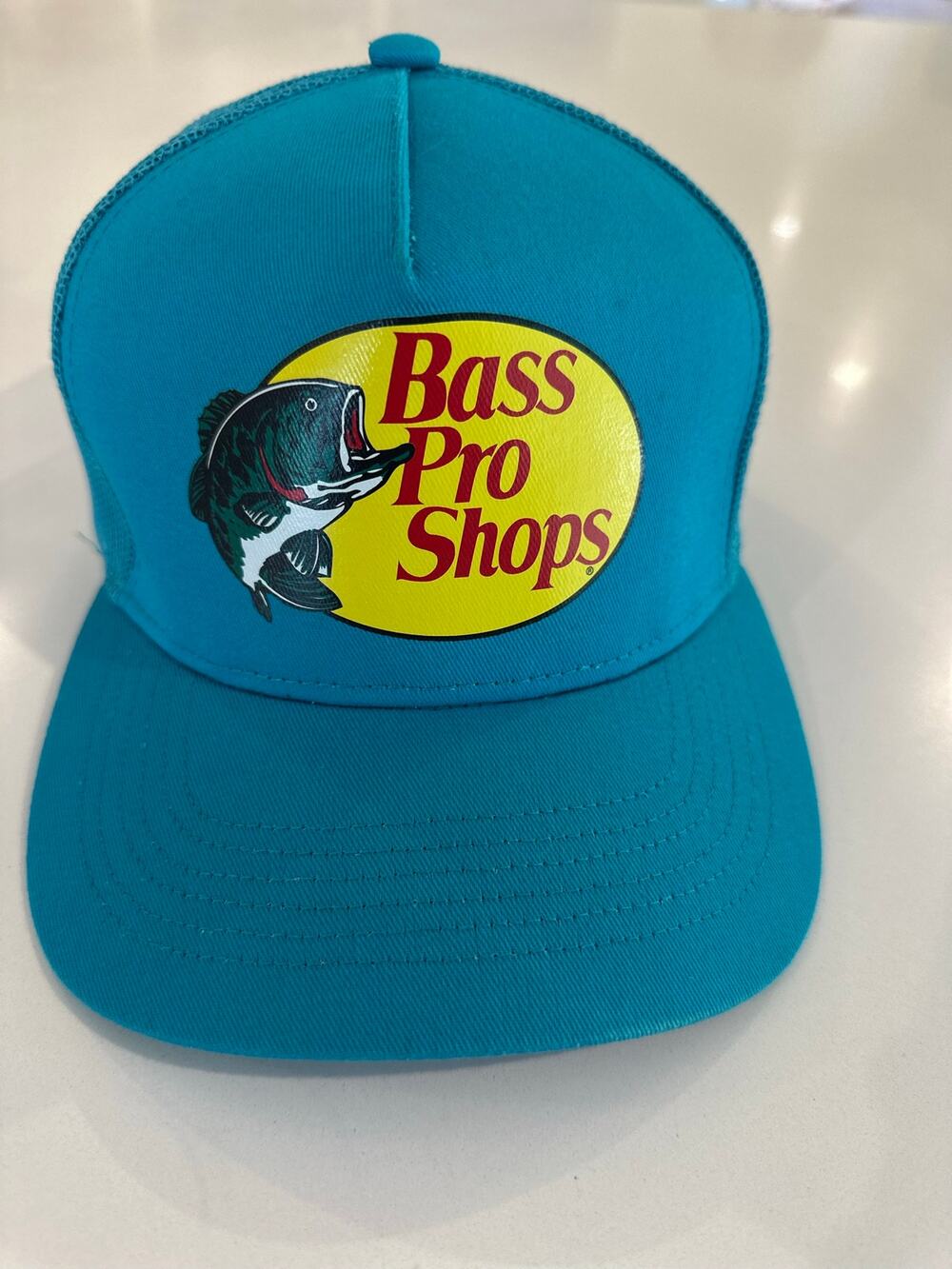 Bass Pro Shop Iconic Trucker Hat Snap Back Mesh Fishing Hat, One Size Aqua